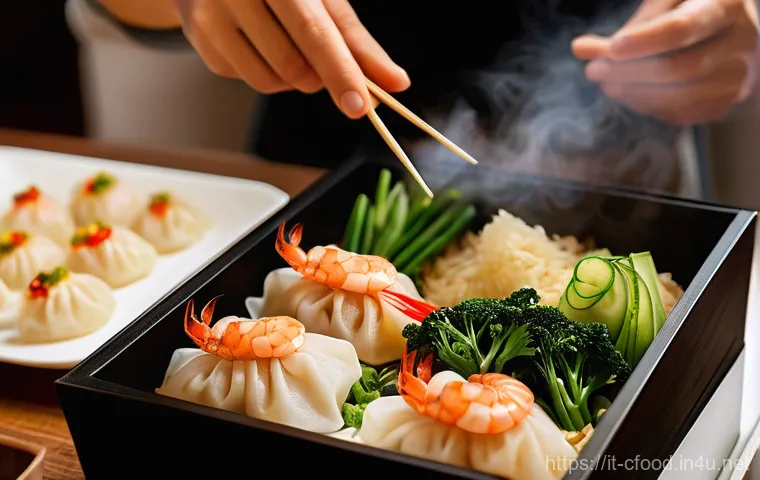 중국집 배달 서비스 - **A Culinary Adventure Unveiled:**
    A vibrant, high-angle close-up photograph of a person, hands ...