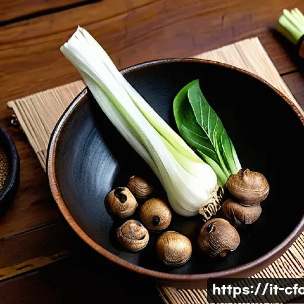 중국 요리 온라인 강좌 - A vibrant, detailed kitchen scene showcasing traditional Chinese cooking ingredients arranged on a r...