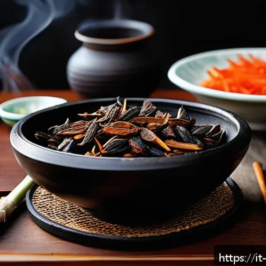 중식 소스 원료 정보 - A vibrant close-up of a traditional Chinese kitchen scene focusing on a rustic wooden table laden wi...