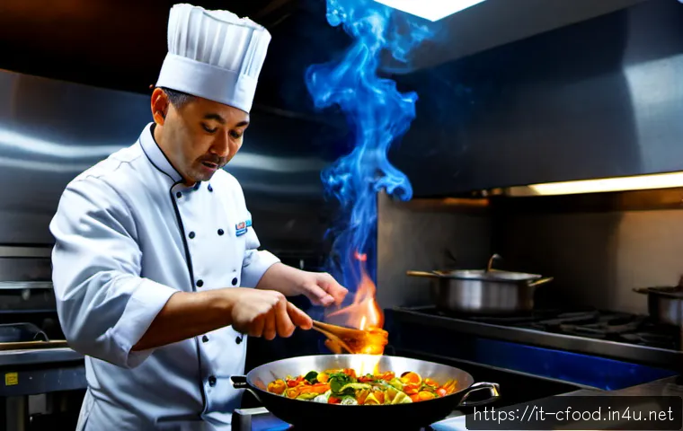 중식 요리 장인 - Photorealistic Italian Chinese cuisine master in a pristine professional restaurant kitchen, middle-...